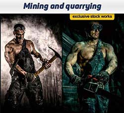 5张高清的矿工图片：Mining and quarrying 5x JPEG